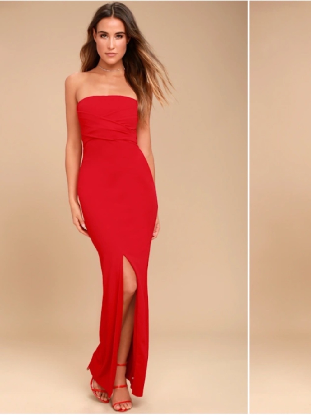 LULU's Elegant Prom Wedding Special Event Sexy Strapless Holidays Maxi Dress